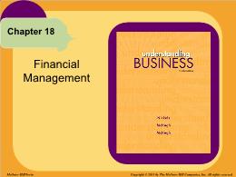 Bài giảng Understanding Business - Chapter 18 Financial Management