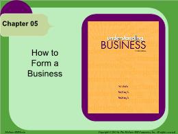 Bài giảng Understanding Business - Chapter 5 How to Form a Business