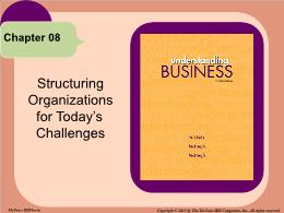 Bài giảng Understanding Business - Chapter 8 Structuring Organizations for Today’s Challenges