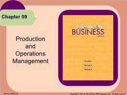 Bài giảng Understanding Business - Chapter 9 Production and Operations Management