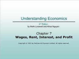 Bài giảng Understanding Economics - Chapter 7 Wages, Rent, Interest, and Profit