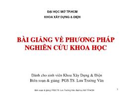 Bài giảng về phương pháp nghiên cứu khoa học (Dành cho sinh viên Khoa Xây Dựng & Điện)