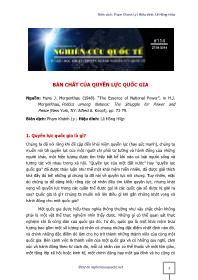 Bản chất của quyền lực quốc gia