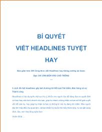 Bí quyết viết Headlines tuyệt hay