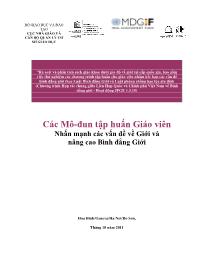 Các Mô-Đun tập huấn Giáo viên Nhấn mạnh các vấn đề về Giới và nâng cao Bình đẳng Giới