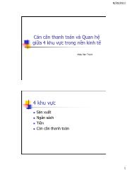 Cán cân thanh toán và Quan hệ giữa 4 khu vực trong nền kinh tế