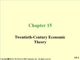 Chapter 15. Twentieth-Century Economic Theory