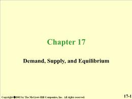 Chapter 17. Demand, Supply, and Equilibrium