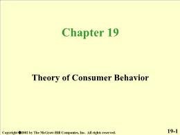 Chapter 19. Theory of Consumer Behavior