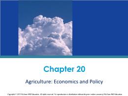 Chapter 20. Agriculture: Economics and Policy