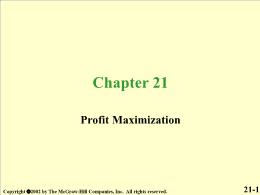 Chapter 21. Profit Maximization