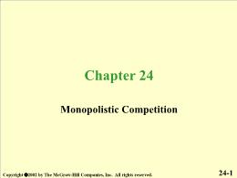 Chapter 24. Monopolistic Competition