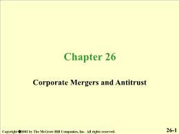 Chapter 26. Corporate Mergers and Antitrust