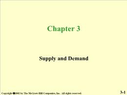 Chapter 3. Supply and Demand