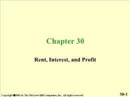 Chapter 30. Rent, Interest, and Profit