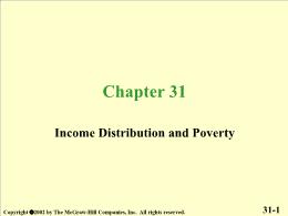 Chapter 31. Income Distribution and Poverty