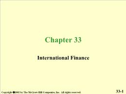 Chapter 33. International Finance