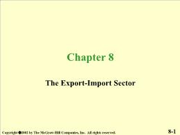 Chapter 8. The Export-Import Sector