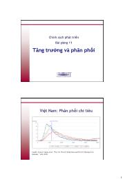 Chính sách phát triển - Bài giảng 11 Tăng trưởng và phân phối