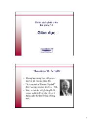 Chính sách phát triển - Bài giảng 13 Giáo dục