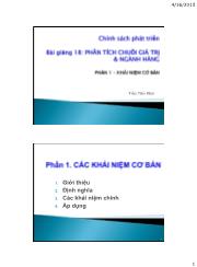 Chính sách phát triển - Bài giảng 18 Phân tích chuỗi giá trị & ngành hàng