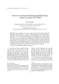 Chợ Cam Lộ trong tuyến thương mại Đàng Trong và Khu vực thế kỷ XVI-XVIII