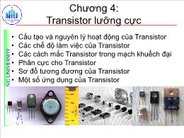 Chương 4: Transistor lưỡng cực