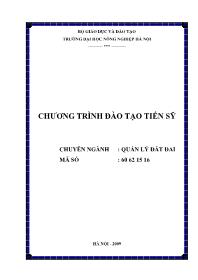 Chương trình đào tạo tiến sỹ chuyên ngành: Quản lý đất đai