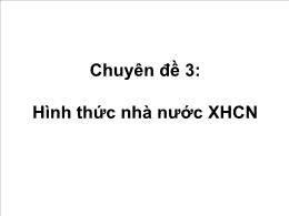Chuyên đề 3: Hình thức nhà nước XHCN