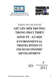 Chuyên đề Giữ gìn môi trường trong phát triển kinh tế - xã hội