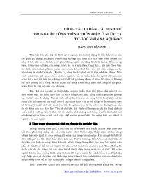 Công tác di dân, tái định cư trong các công trình thủy điện ở nước ta từ góc nhìn xã hội học