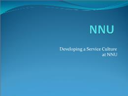 Developing a Service Culture at NNU