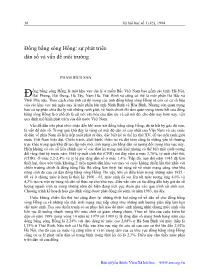 Đồng bằng sông Hồng: sự phát triển dân số và vấn đề môi trường