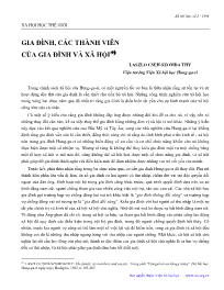 Gia đình, các thành viên của gia đình và xã hội