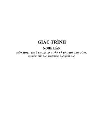 Giáo trình Kỹ thuật an toàn và bảo hộ lao động (Phần 1)