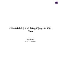 Giáo trình Lịch sử Đảng Cộng sản Việt Nam (PGS.TS. Trình Mưu)