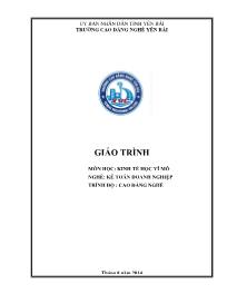 Giáo trình môn học: Kinh tế học vĩ mô (Phần 1)