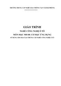 Giáo trình nghề Công nghệ ô tô - Môn học: Cơ học ứng dụng (Phần 1)