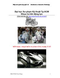 Giáo trình Nhập môn ngành công nghệ ô tô