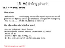 Kết cấu Hệ thống phanh