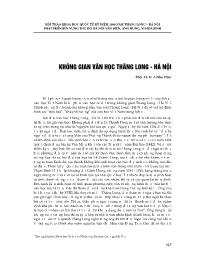 Không gian văn học Thăng Long - Hà Nội