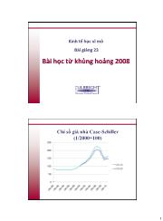 Kinh tế học vĩ mô - Bài giảng 23 Bài học từ khủng hoảng 2008