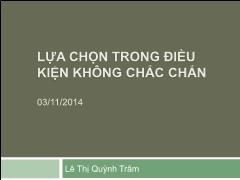 Lựa chọn trong điều kiện không chắc chắn