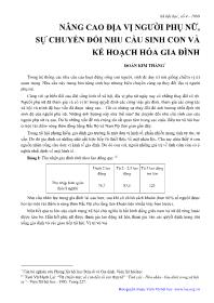 Nâng cao địa vị người phụ nữ, sự chuyển đổi nhu cầu sinh con và kế hoạch hóa gia đình