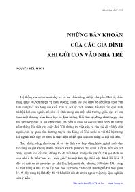 Những băn khoăn của các gia đình khi gửi con vào nhà trẻ