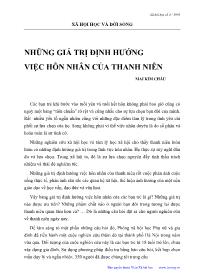 Những giá trị định hướng việc hôn nhân của thanh niên