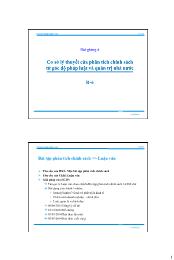 Phương pháp nghiên cứu - Bài giảng 6 Cơ sở lý thuyết của phân tích chính sách từ góc độ pháp luật và quản trị nhà nước