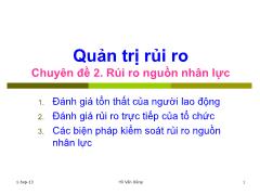 Quản trị rủi ro - Chuyên đề 2. Rủi ro nguồn nhân lực