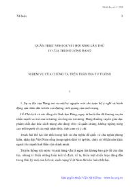 Quán triệt nghị quyết hội nghị lần thứ IV của trung ương Đảng: nhiệm vụ của chúng ta trên trận địa tư tưởng