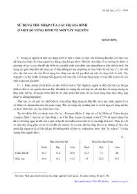 Sử dụng thu nhập của các hộ gia đình ở một số vùng kinh tế mới Tây Nguyên